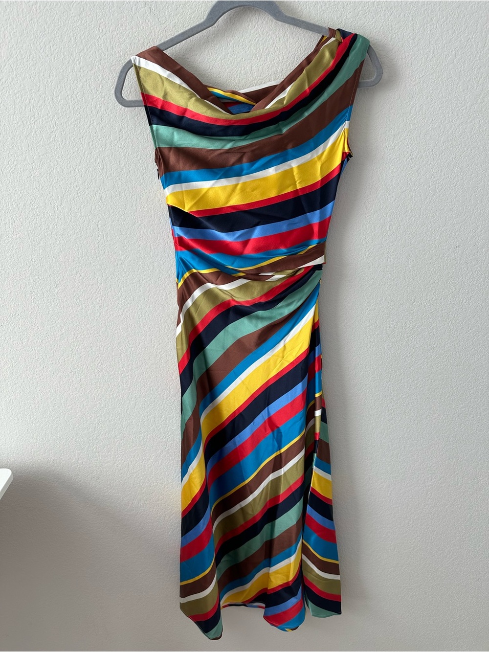 Staud Phare Silk Midi Dress Market Stripe SZ US 0 - Picture 6 of 8